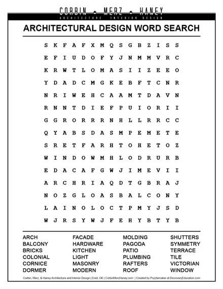 Architectural Design Word Search
